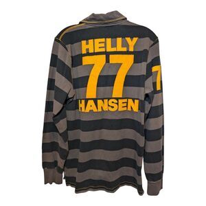 Helly Hanson winter Rugby Black Brown Yellow long sleeve shirt Small